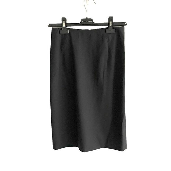 THEORY Black Wool Stretch Knee Length Midi Pencil Skirt 00 - Picture 1 of 6